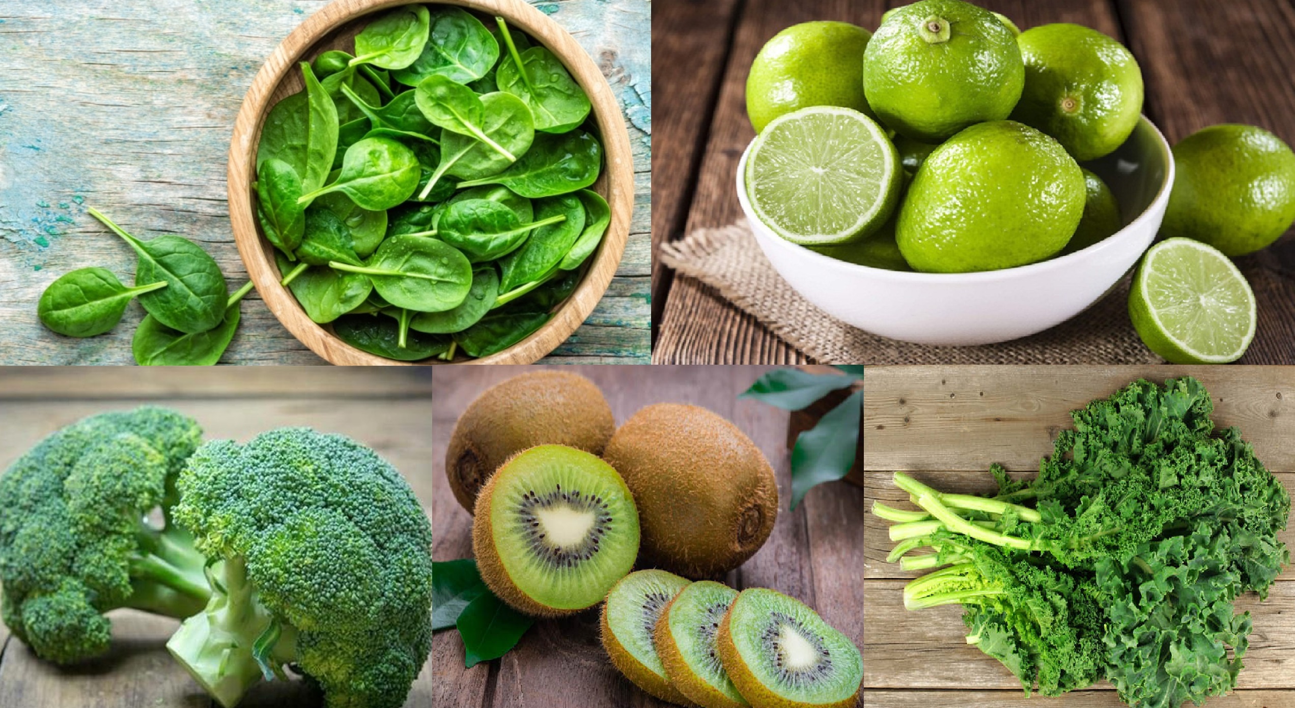 Các thực phẩm bổ sung vitamin C tăng hệ miễn dịch như: rau bina, cải xoăn, kiwi, bông cải xanh và chanh